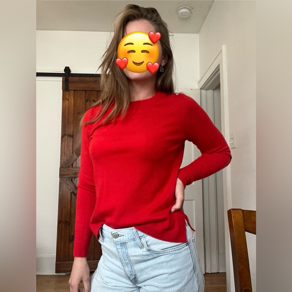 J. Crew Red Cashmere Sweater